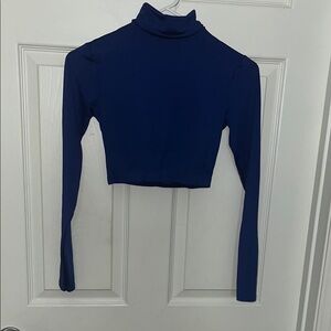 Elegant Blue Women's Turtleneck Top
